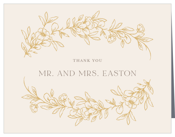 Share your appreciation for the support of loved ones on your big day with our Romantic Garden Wedding Thank You Cards.