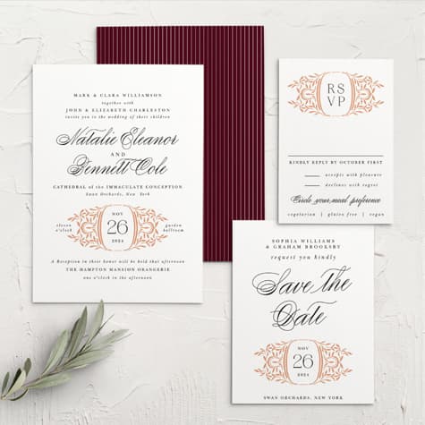 Fancy Filigree Wedding Invitations