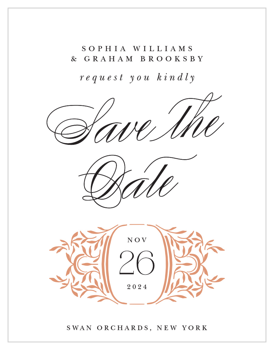 Fancy Filigree Save the Date Cards