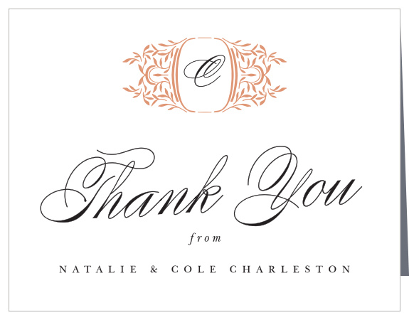 Our Fancy Filigree Wedding Thank You Cards are sure to let family and friends know how much you appreciated their presence on your special day.