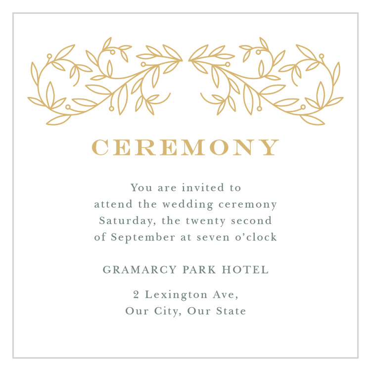 Swirling Vines Ceremony Cards