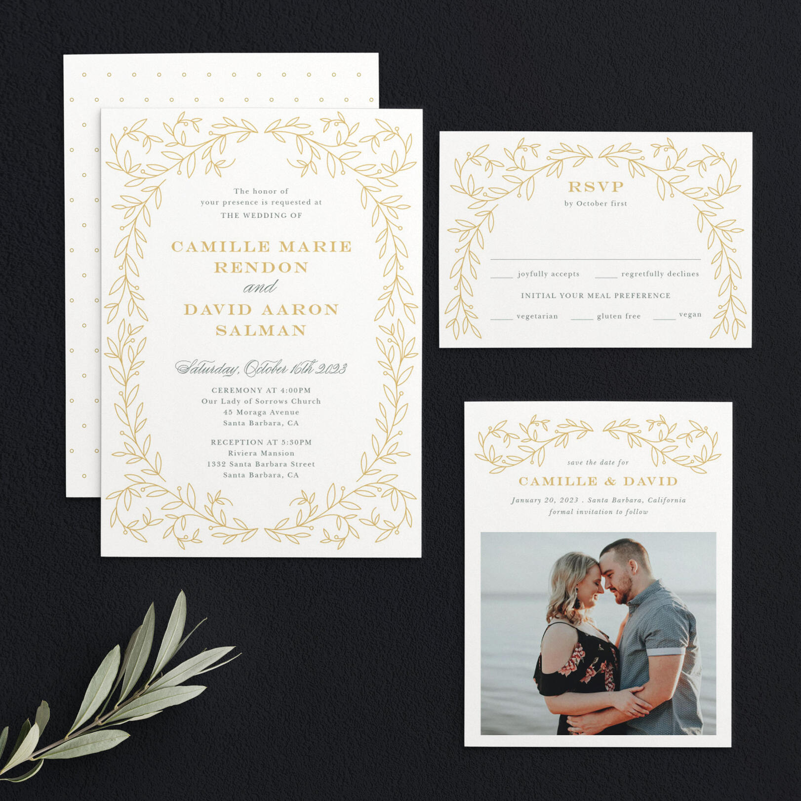 Swirling Vines Wedding Invitations by Basic Invite