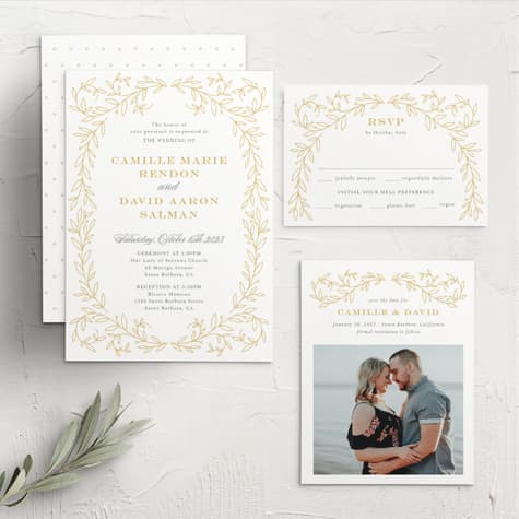 Swirling Vines Wedding Invitations