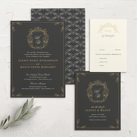 Ornate Baroque Wedding Invitations