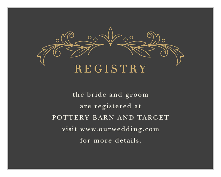 Ornate Baroque Registry Cards