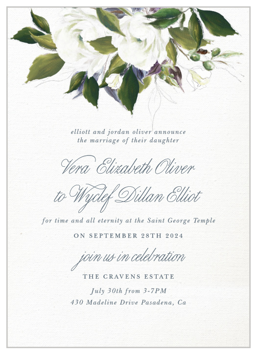 Bring close friends and family together for your upcoming big day with our Elegant Aristocrat LDS Wedding Invitations.