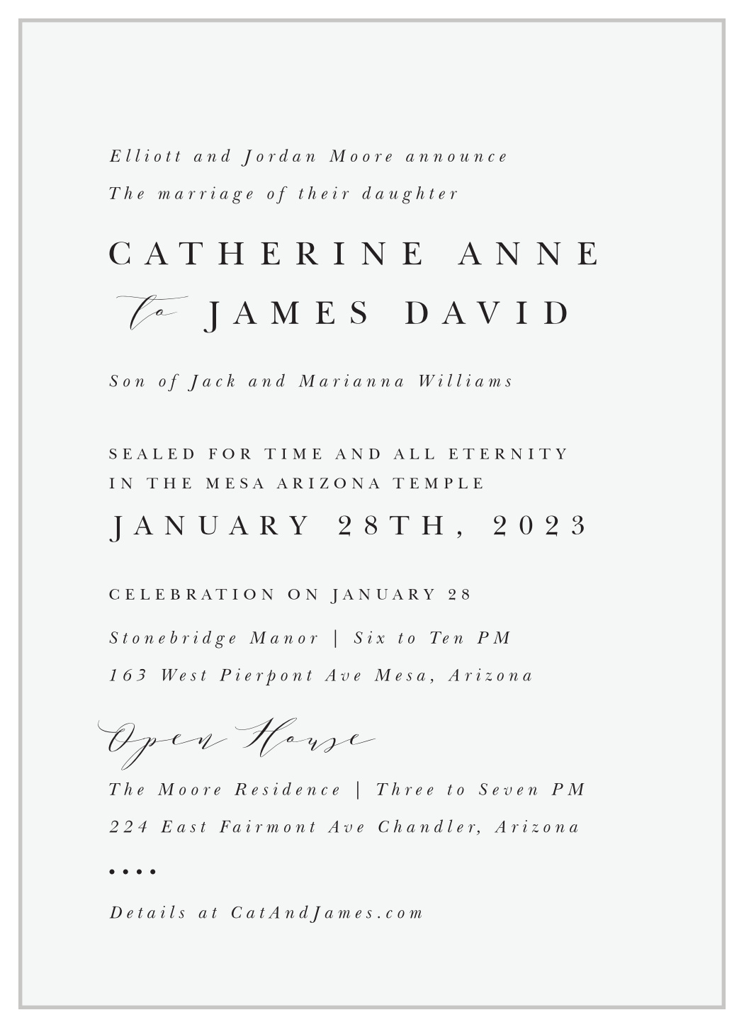 Classic Simplicity LDS Wedding Invitations