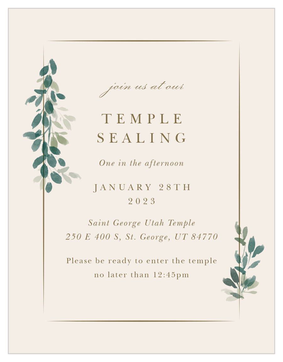 Hanging Canopy LDS Temple Sealing Cards