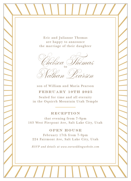 Create perfect forever memories with our Shining Light LDS Wedding Invitations.