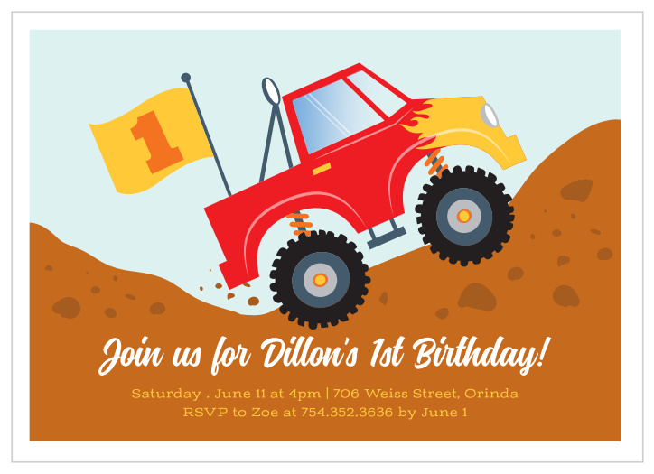 Your little man is going to be thrilled to send out our Truck & Mustache First Birthday Invitations to their friends and family!