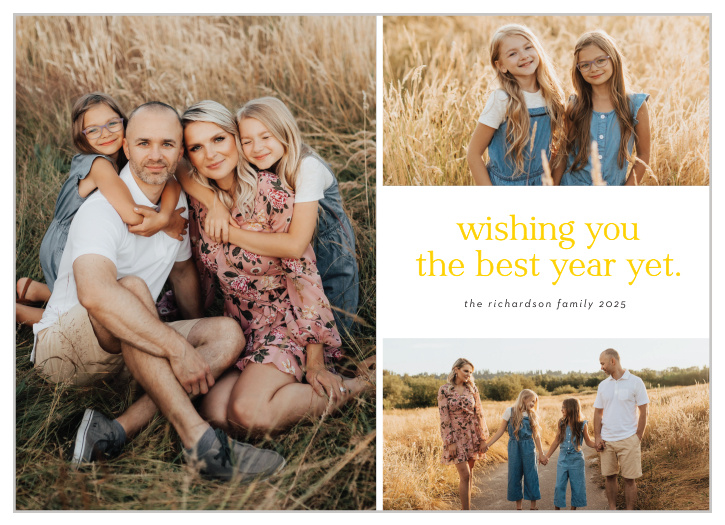 Show family and friends how you rang in the new year with our Best Year Yet New Years Cards.