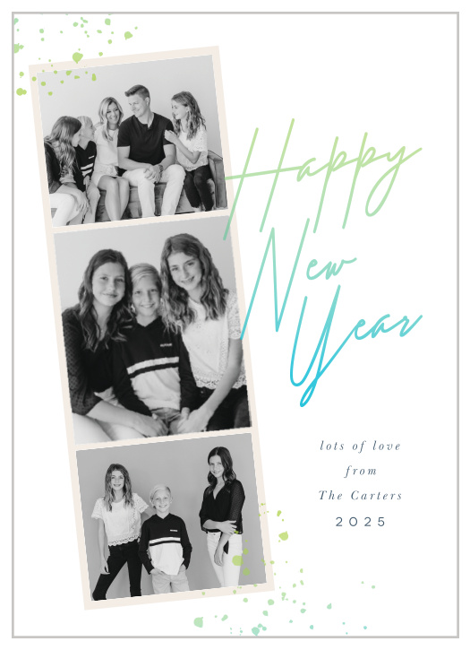 Share your favorite memories with all your loved ones with our Gradient Reel New Year Cards.