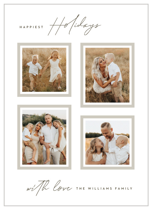 Share your warm wishes with family and friends this season with our Colorful Frames Holiday Cards.