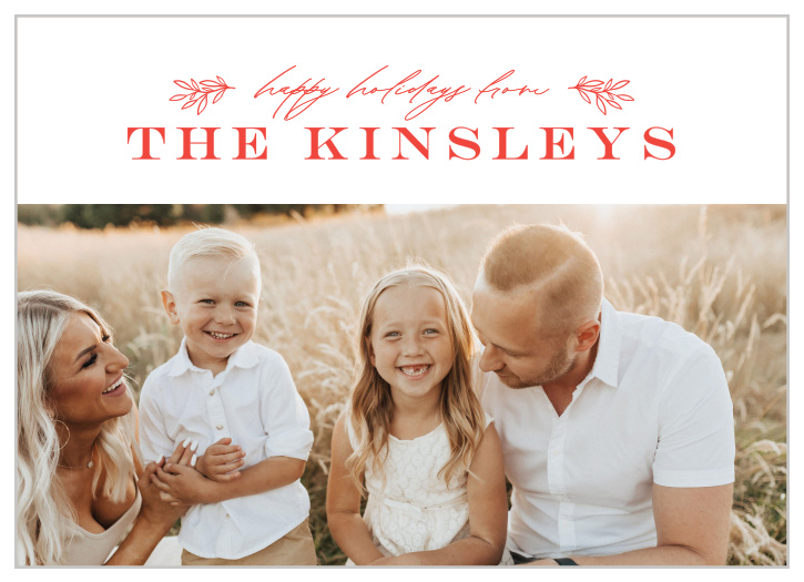Send your warm wishes to family and friends this festive season with our Family Name Holiday Cards.