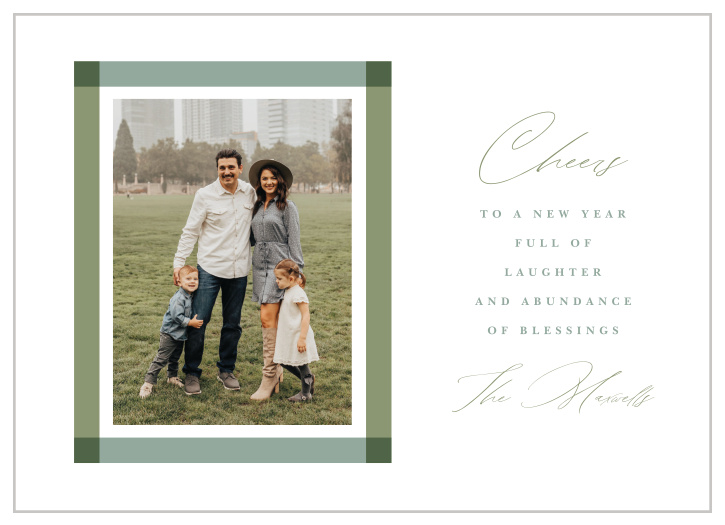 Share a sentimental note to finish off the year with our Overlap Frame New Years Cards.