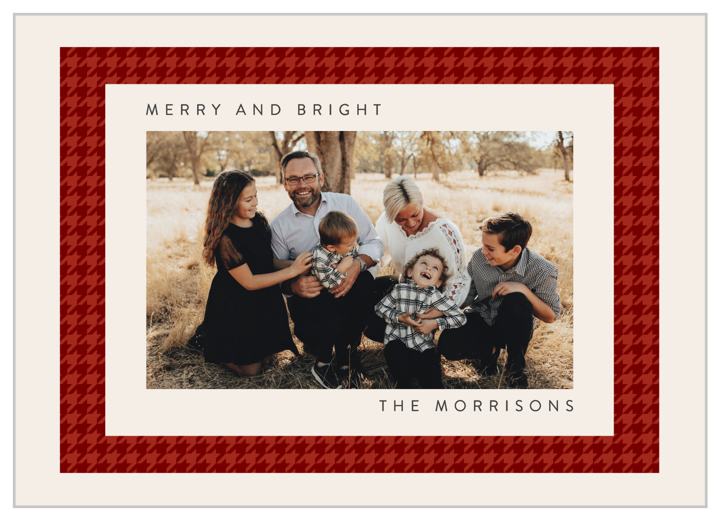 Houndstooth Pattern Holiday Cards