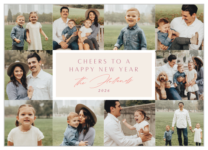 Share your memories with family and friends this season with our stylish Square Snapshots New Years Cards.