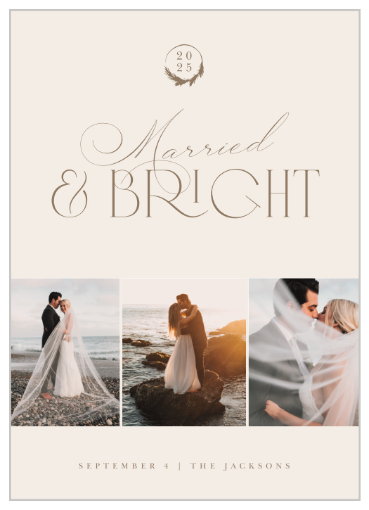 Share your year's highlight this season with our Newly Married Holiday Cards.