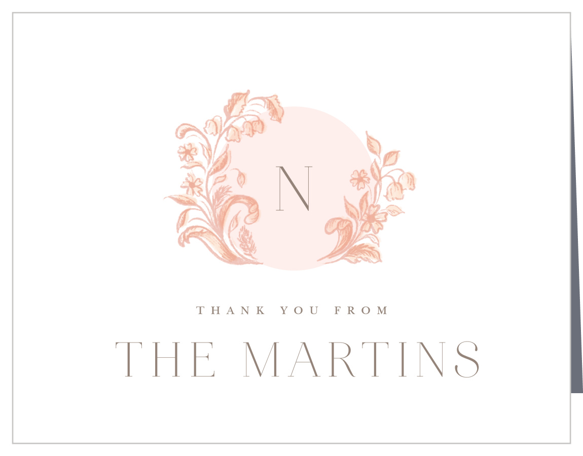 Antique Monogrammed Birth Announcement Thank You Cards