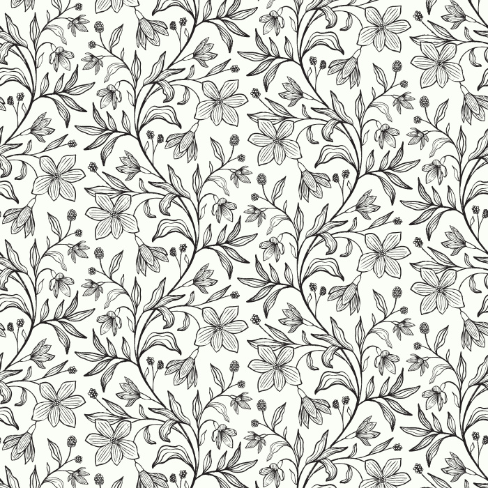 A print-style design of tangled florals, our Flower Tendrils Peel and Stick Removable Wallpaper is a welcome addition to any room in your home.