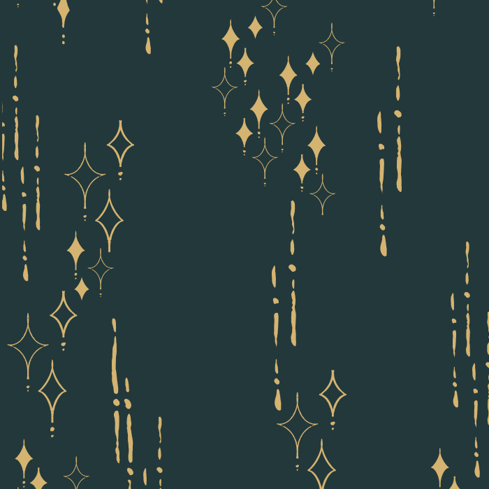 Add some textured, retro influenced flair to any wall with the trailing golden stars and dotted lines of our Shining Stars Peel and Stick Removable Wallpaper.