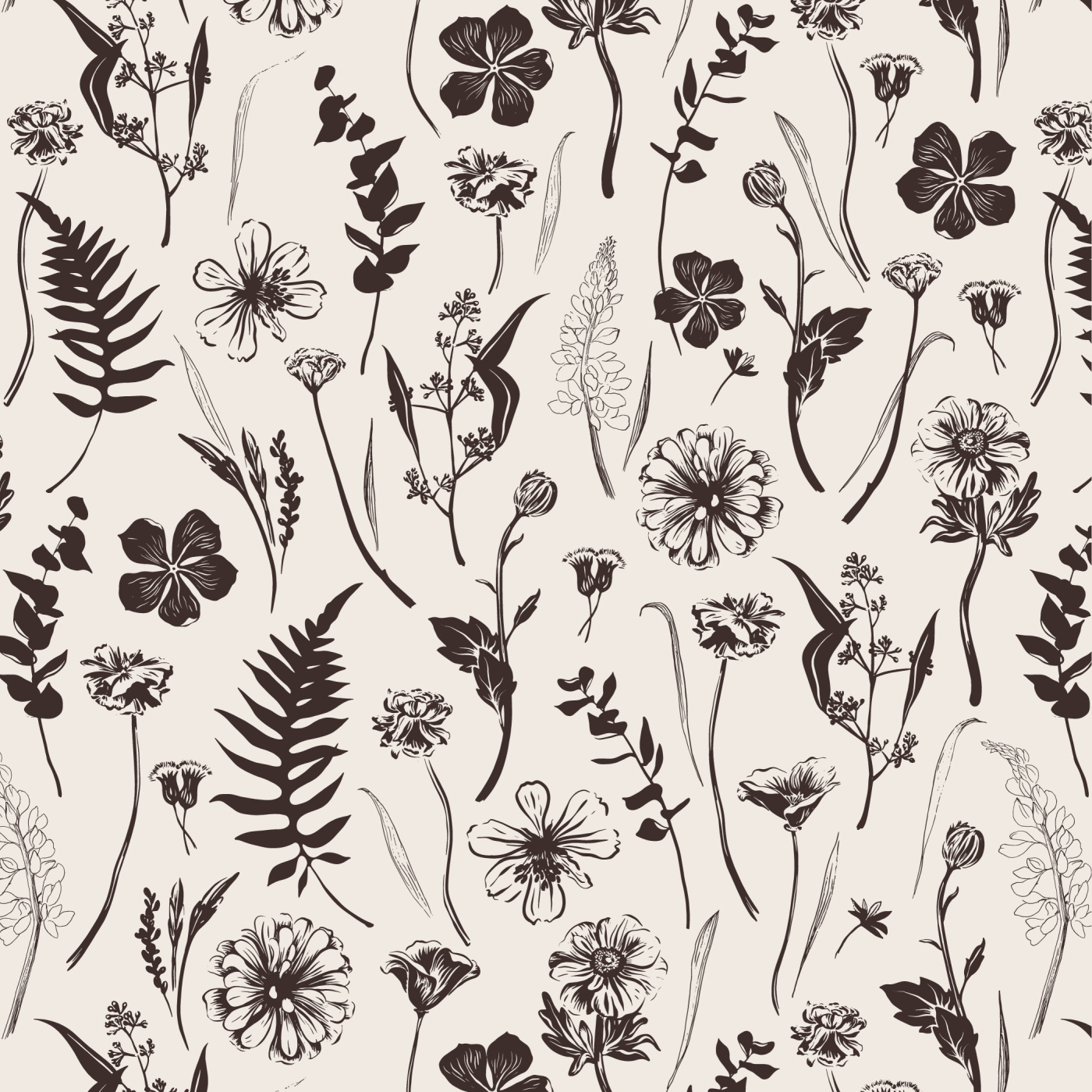 Wildflower Sketches Wallpaper