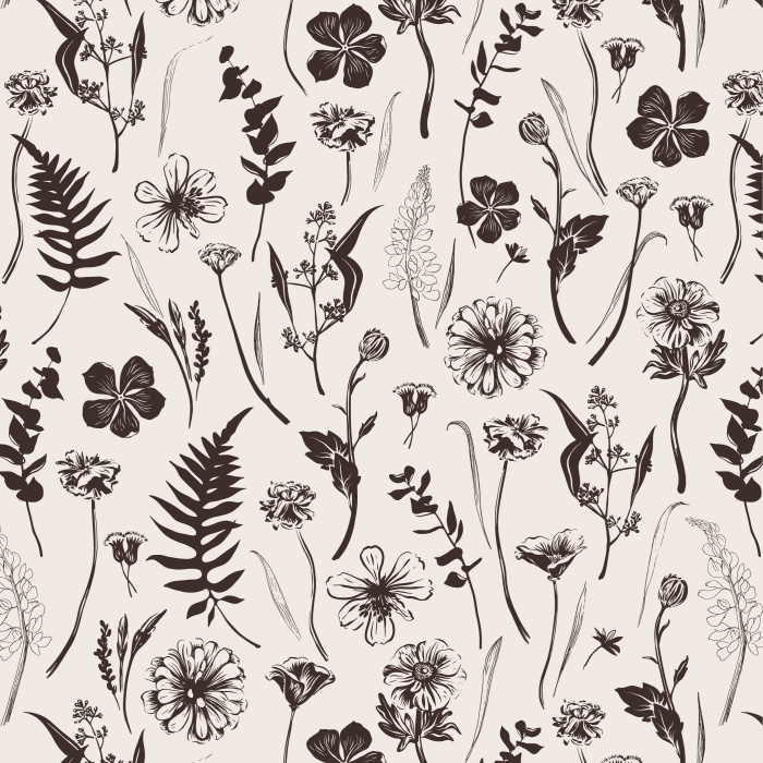 Create the perfect botanist room anywhere in your home with our Wildflower Sketches Peel and Stick Wallpaper.