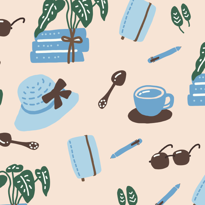 Add a quirky, hand drawn touch to any wall with the playful illustrations of our But First Coffee Peel and Stick Removable Wallpaper.