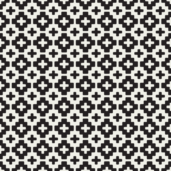 A classic geometric tile pattern in black and off-white Cotton, our Dense Cross Tiles Peel and Stick Removable Wallpaper is a welcome addition to any room in your home.