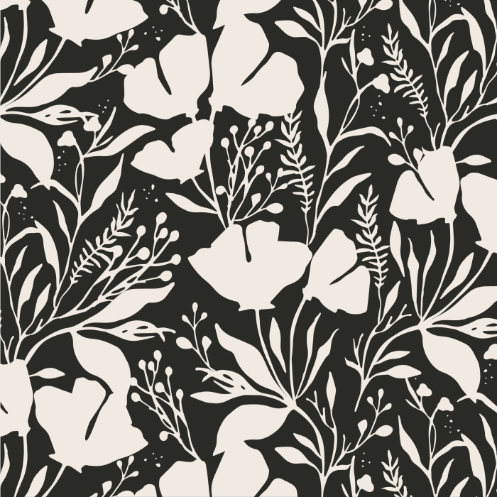 Create a nature accent wall in any room of your home with our Silhouette Wildflowers Peel and Stick Wallpaper.