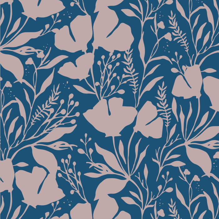 Create a nature accent wall in any room of your home with our Silhouette Wildflowers Peel and Stick Wallpaper.