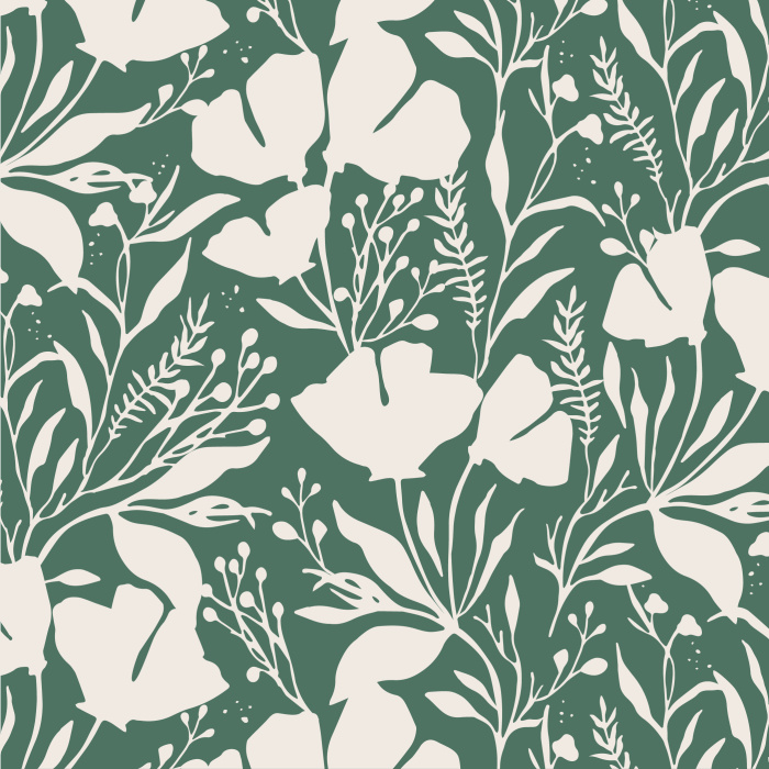 Create a nature accent wall in any room of your home with our Silhouette Wildflowers Peel and Stick Wallpaper.