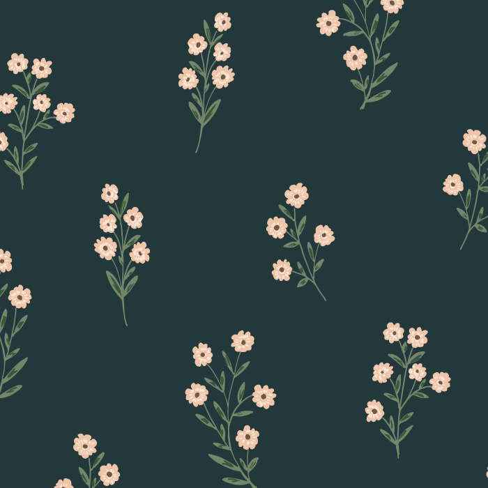 Transform your space with the illustrated Ambrosia pink flower bunches of our Dainty Flower Garden Peel and Stick Removable Wallpaper.