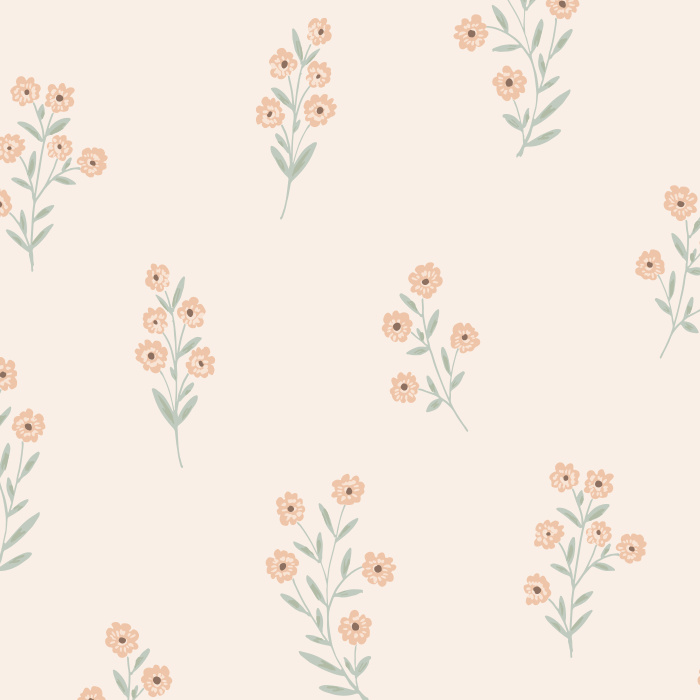 Transform your space with the illustrated Ambrosia pink flower bunches of our Dainty Flower Garden Peel and Stick Removable Wallpaper.