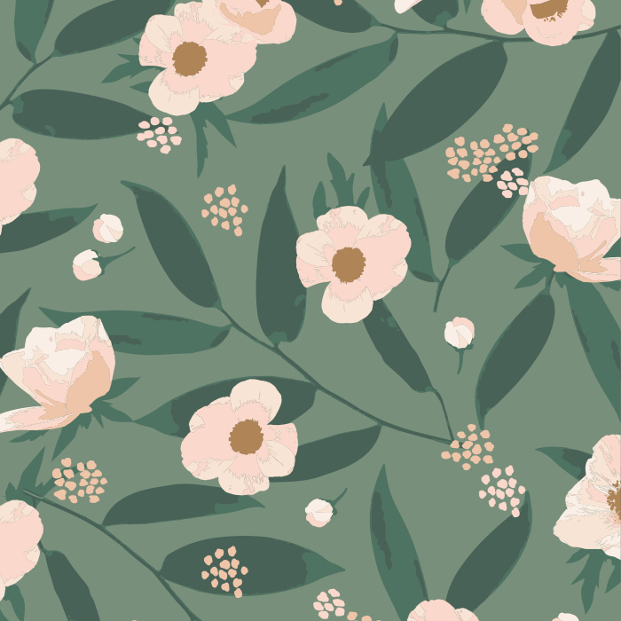 Our Green Fleur Peel and Stick Wallpaper are the perfect way to add a garden touch to any wall in your home.