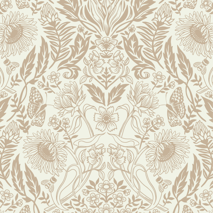 Add a complex nature look to any room in your home with our Sunflower Summer Peel and Stick Wallpaper.