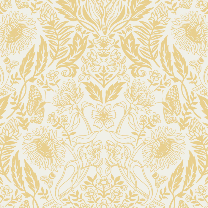 Add a complex nature look to any room in your home with our Sunflower Summer Peel and Stick Wallpaper.