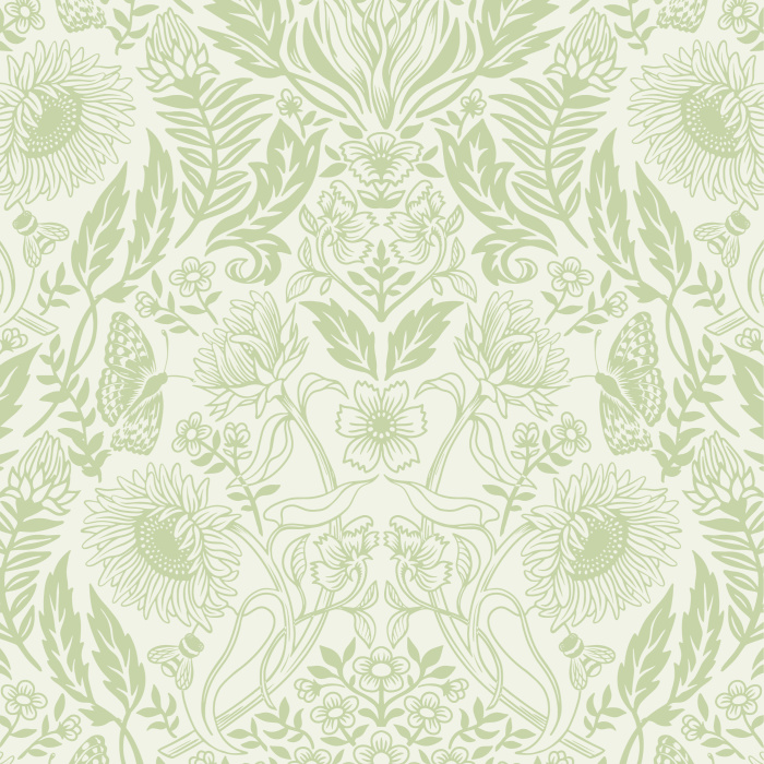 Add a complex nature look to any room in your home with our Sunflower Summer Peel and Stick Wallpaper.