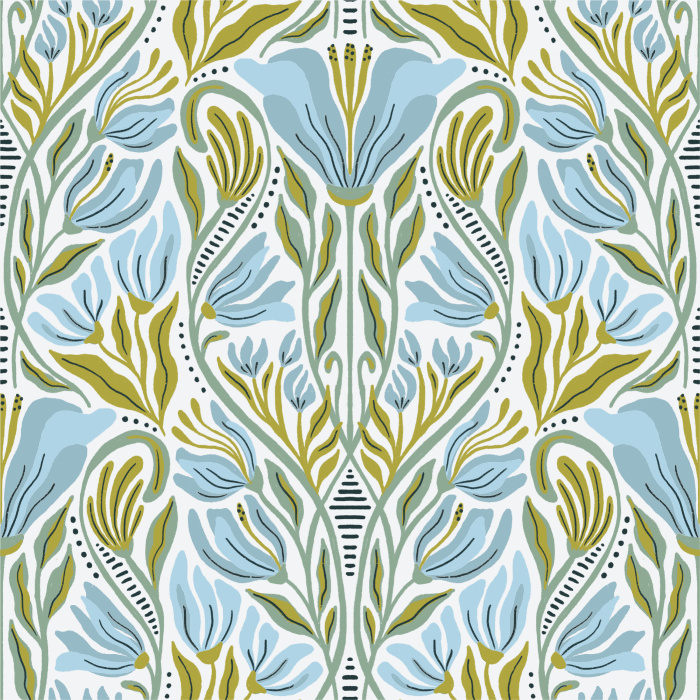 Create a tropical getaway anywhere in your home with our Spring Floral Vines Peel and Stick Wallpaper.