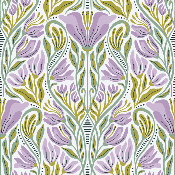 Create a tropical getaway anywhere in your home with our Spring Floral Vines Peel and Stick Wallpaper.