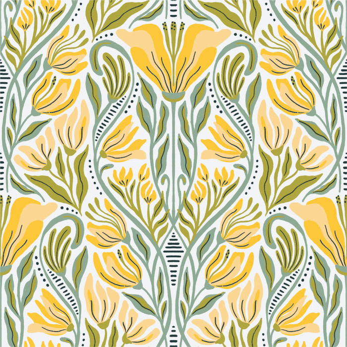 Create a tropical getaway anywhere in your home with our Spring Floral Vines Peel and Stick Wallpaper.