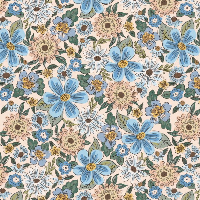 Bring a bright garden to any wall of your home with our Doodle Blooms Peel and Stick Wallpaper.