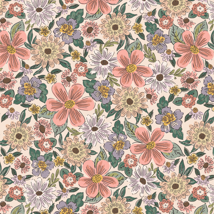 Bring a bright garden to any wall of your home with our Doodle Blooms Peel and Stick Wallpaper.