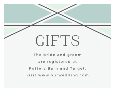 Be sure family and friends know where you would like your wedding gifts from when you send our Simple Lines Registry Cards.