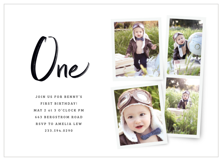 Show off your favorite photos of your growing baby, while announcing their birthday celebration, with our Photo Album First Birthday Invitations!