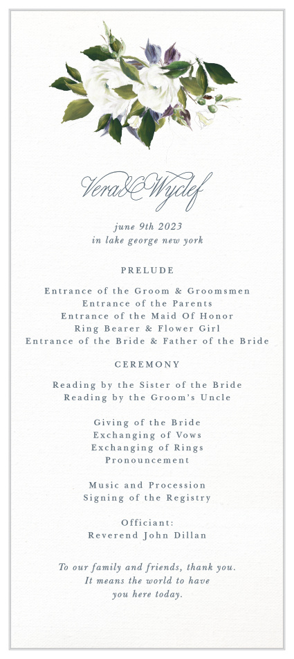 Keep all your guests on the same page with our Elegant Aristocrat Tea Wedding Programs.