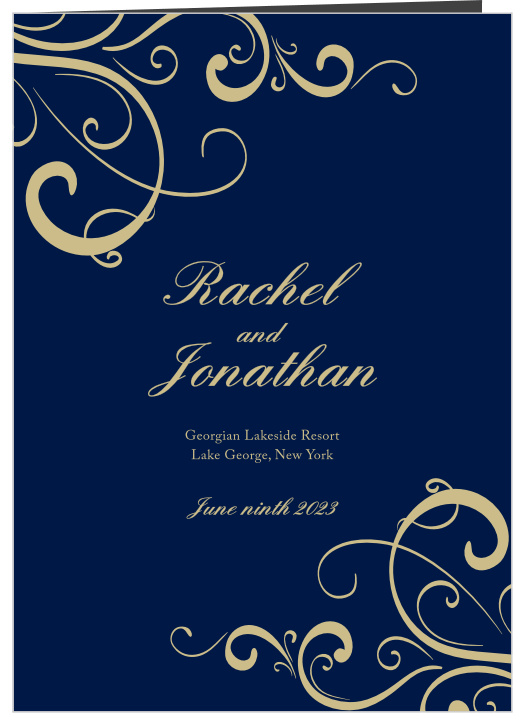 Walk family and friends through your ceremony with our Simple Swirls Folded Wedding Programs. 