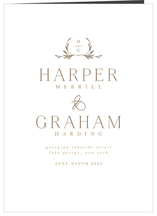 Walk family and friends through every step of your ceremony with our Monogrammed Minimalist Folded Wedding Programs. 