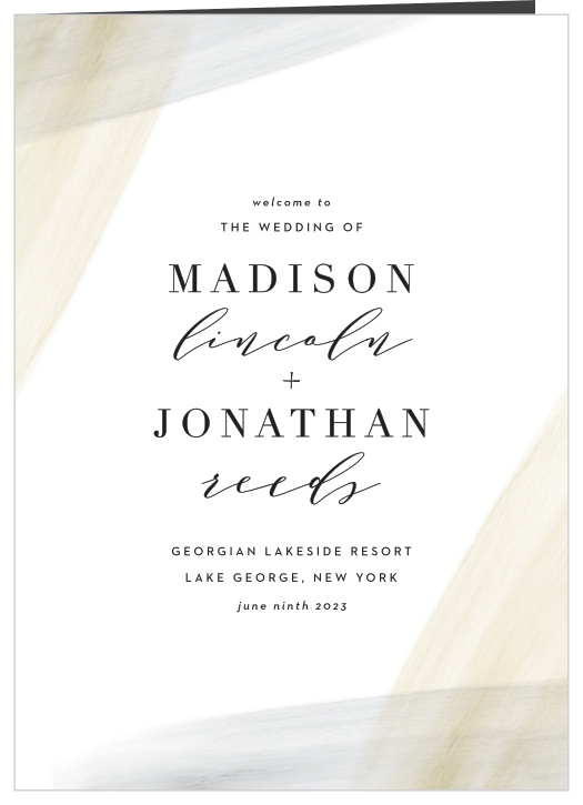 Our Luxe Watercolor Folded Wedding Programs keep family and friends in the loop throughout your ceremony. 