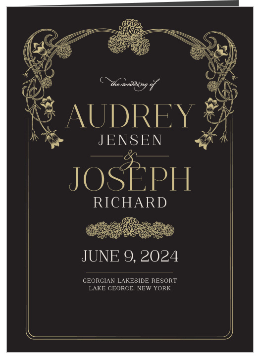 Our Floral Nouveau Folded Wedding Programs inform family and friends of every step of your ceremony.